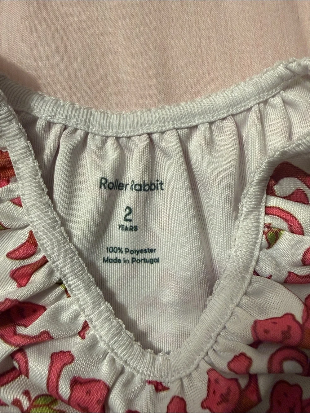 Roller Rabbit White / Red  Monkey Pattern Nightgown 2T, Like New